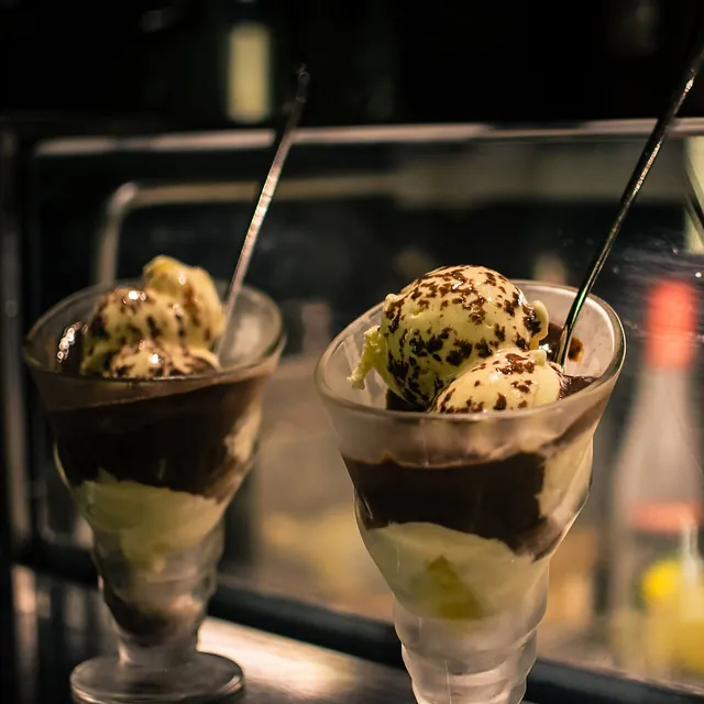 Italiensk gelato i glass.